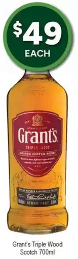 Bottler Grant's Triple Wood Scotch offer