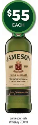 Bottler Jameson Irish Whiskey offer