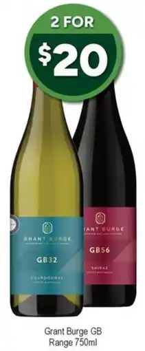 Bottler Grant Burge GB Range offer