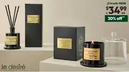 Harris Scarfe LE DESIRE Maison Reed Diffuser or Soy Candle Assorted Scents offer