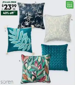 Harris Scarfe SOREN Ashley, Juliet, Amy, Keeley or Suki Cuhsion offer