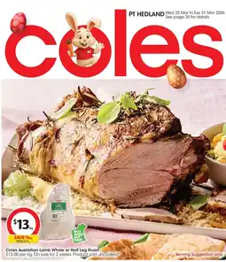 Coles Coles Australian Lamb Whole or Half Leg Roast offer
