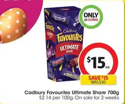 Coles Cadbury Favourites Ultimate Share offer