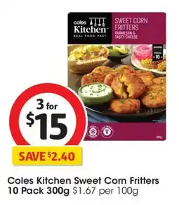 Coles Coles Kitchen Sweet Corn Fritters offer