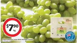 Coles Coles Australian Loose White Seedless Grapes offer