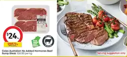 Coles Coles Australian No Added Hormones Beef Rump Steak offer