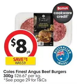 Coles Coles Finest Angus Beef Burgers offer