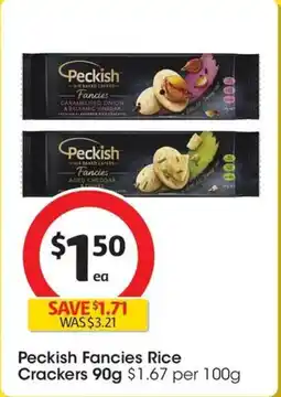 Coles Peckish Fancies Rice Crackers offer