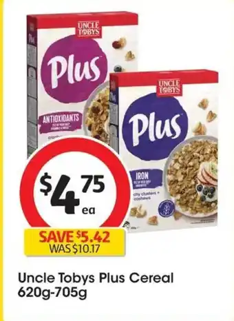 Coles Uncle Tobys Plus Cereal offer