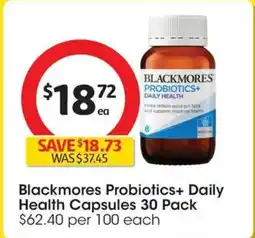 Coles Blackmores Probiotics Daily Health Capsules offer