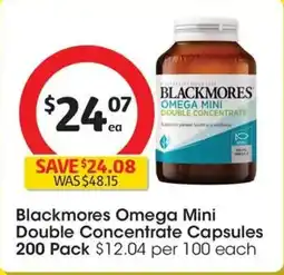 Coles Blackmores Omega Mini Double Concentrate Capsules offer