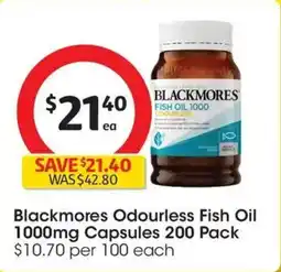 Coles Blackmores Odourless Fish Oil Capsules offer