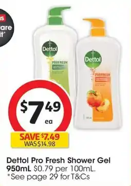 Coles Dettol Pro Fresh Shower Gel offer