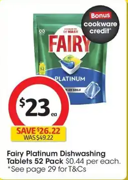 Coles Fairy Platinum Dishwashing Tablets offer