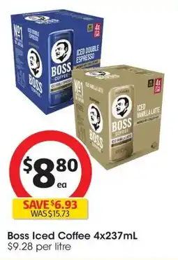 Coles Boss Iced Coffee offer