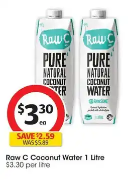Coles Raw C Coconut Water offer