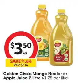 Coles Golden Circle Mango Nectar or Apple Juice offer