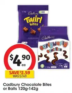 Coles Cadbury Chocolate Bites or Balls offer