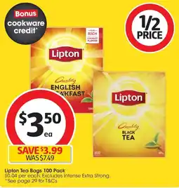 Coles Lipton Tea Bags offer