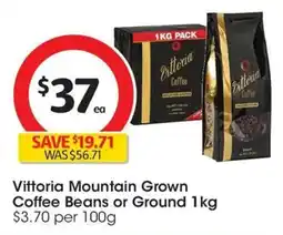 Coles Vittoria Mountain Grown Coffee Beans or Ground offer