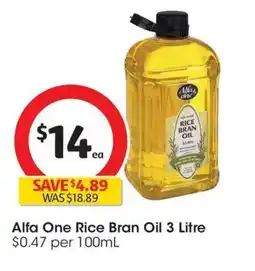 Coles Alfa One Rice Bran Oil offer