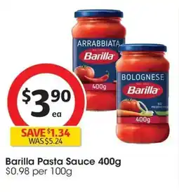 Coles Barilla Pasta Sauce offer
