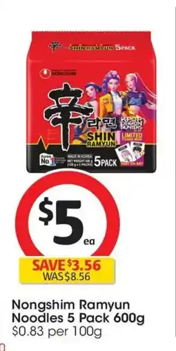 Coles Nongshim Ramyun Noodles offer