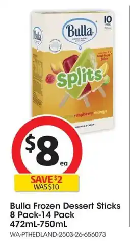 Coles Bulla Frozen Dessert Sticks offer