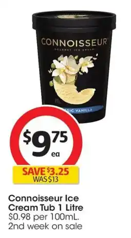 Coles Connoisseur Ice Cream Tub offer