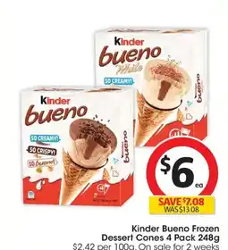 Coles Kinder Bueno Frozen Dessert Cones offer