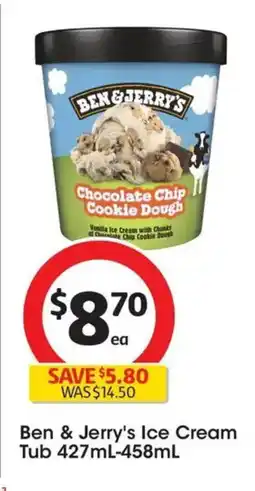Coles Ben & Jerry's Ice Cream Tub offer