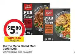 Coles On The Menu Plated Meal offer