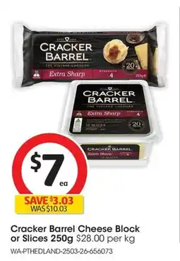 Coles Cracker Barrel Cheese Block or Slices offer