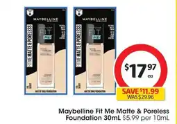 Coles Maybelline Fit Me Matte & Poreless Foundation offer