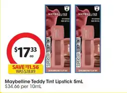 Coles Maybelline Teddy Tint Lipstick offer