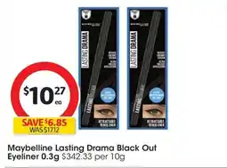 Coles Maybelline Lasting Drama Black Out Eyeliner offer