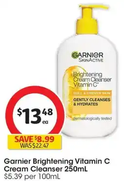 Coles Garnier Brightening Vitamin C Cream Cleanser offer