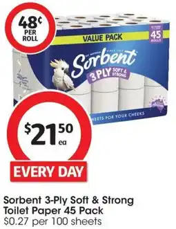 Coles Sorbent 3-Ply Soft & Strong Toilet Paper offer
