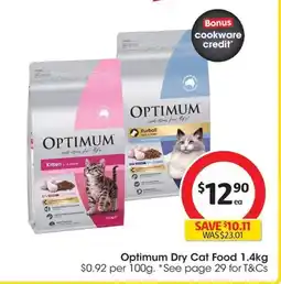 Coles Optimum Dry Cat Food offer