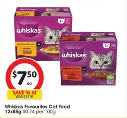 Coles Whiskas Favourites Cat Food offer