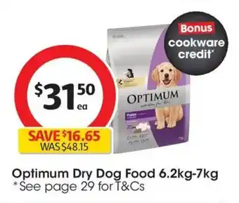 Coles Optimum Dry Dog Food offer