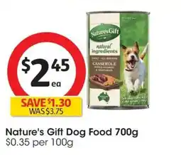 Coles Natures Gift Dog Food offer