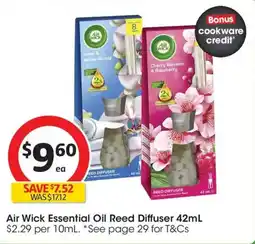 Coles Air Wick Essential Oil Reed Diffuser offer