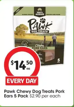 Coles Pawk Chewy Dog Treats Pork Ears offer