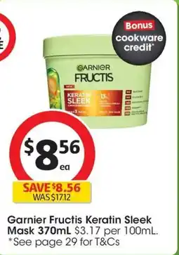 Coles Garnier Fructis Keratin Sleek Mask offer