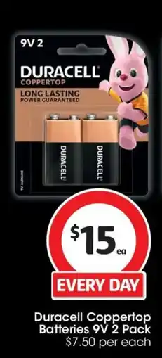 Coles Duracell Coppertop Batteries 9V offer