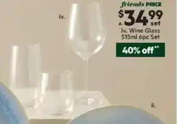 Harris Scarfe Manhattan Wine Glass 6 Piece Set offer