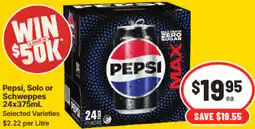 IGA Pepsi, Solo or Schweppes offer