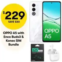 BIG W OPPO A5 with Enco Buds3 & Konec SIM Bundle offer