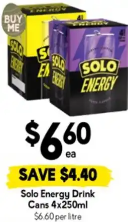 Drakes Solo Energy Drink Cans offer